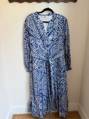 Boden Jen Cotton Midi Dress Size 14 100% Cotton